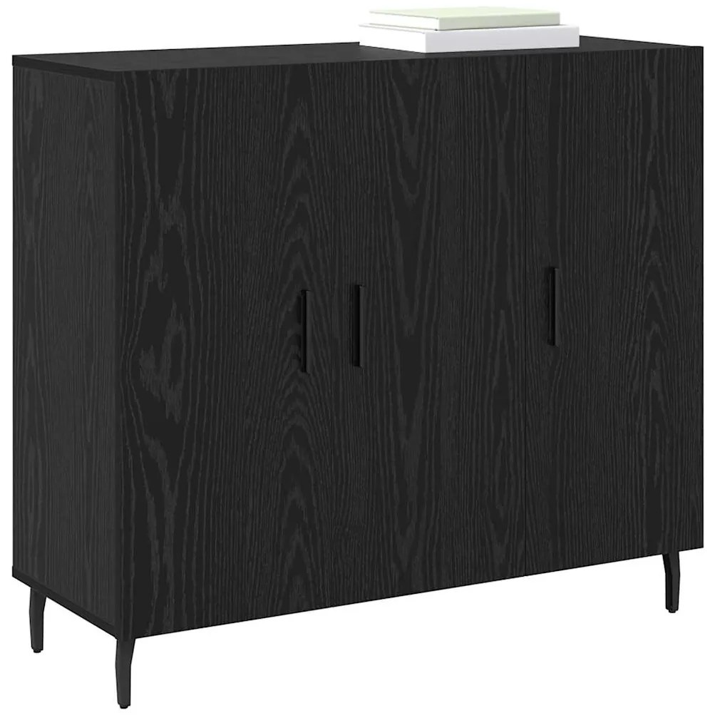 vidaXL Πλαϊνό γραφείο Μαύρο 90 x 34 x 80 εκ. Επεξεργασμένο ξύλο