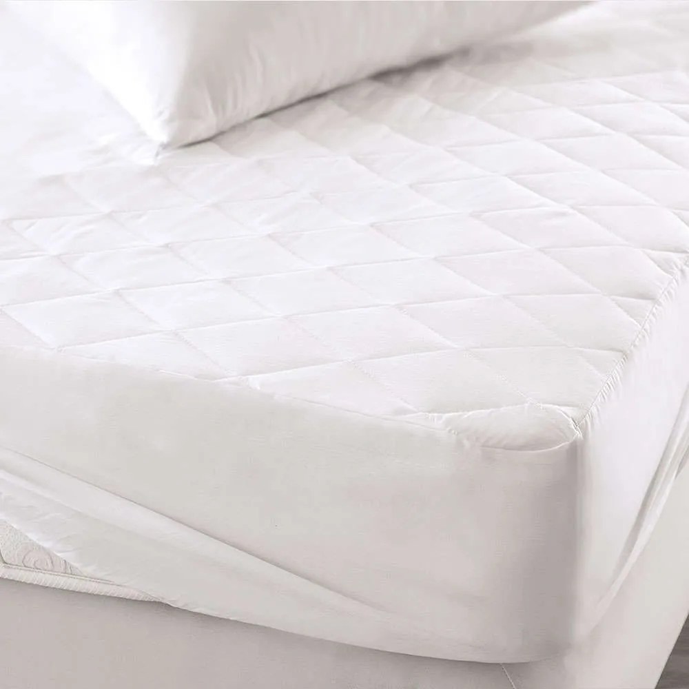 Επίστρωμα Καπιτονέ 130 Με Λάστιχο White Ρυθμός  Semi-double 120x200cm Βαμβάκι-Πολυέστερ