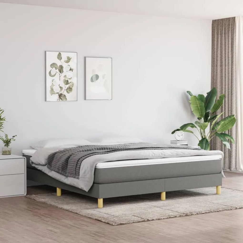 ΠΛΑΙΣΙΟ ΚΡΕΒΑΤΙΟΥ BOXSPRING ΣΚΟΥΡΟ ΓΚΡΙ 160X200 ΕΚ. ΥΦΑΣΜΑΤΙΝΟ 3120623