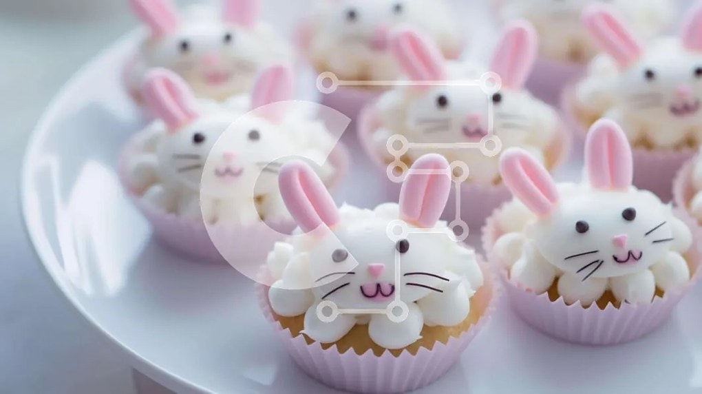 Intra Συλλεκτικό Ξύλινο Παζλ Plywood  4mm - Πασχαλινά Bunny Cupcakes με καρότα Σε Ξύλινο Κουτί - Διαστάσεις: 10x10 cm – 25 κομμάτια