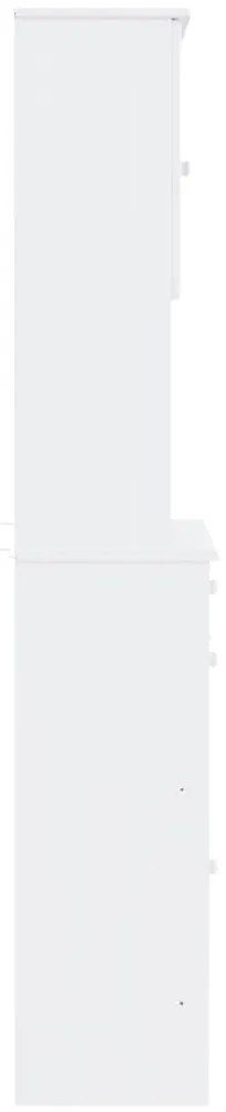 vidaXL Ντουλάπι ALTA Λευκό 77 x 35 x 188 εκ. από Μασίφ Ξύλο Πεύκου