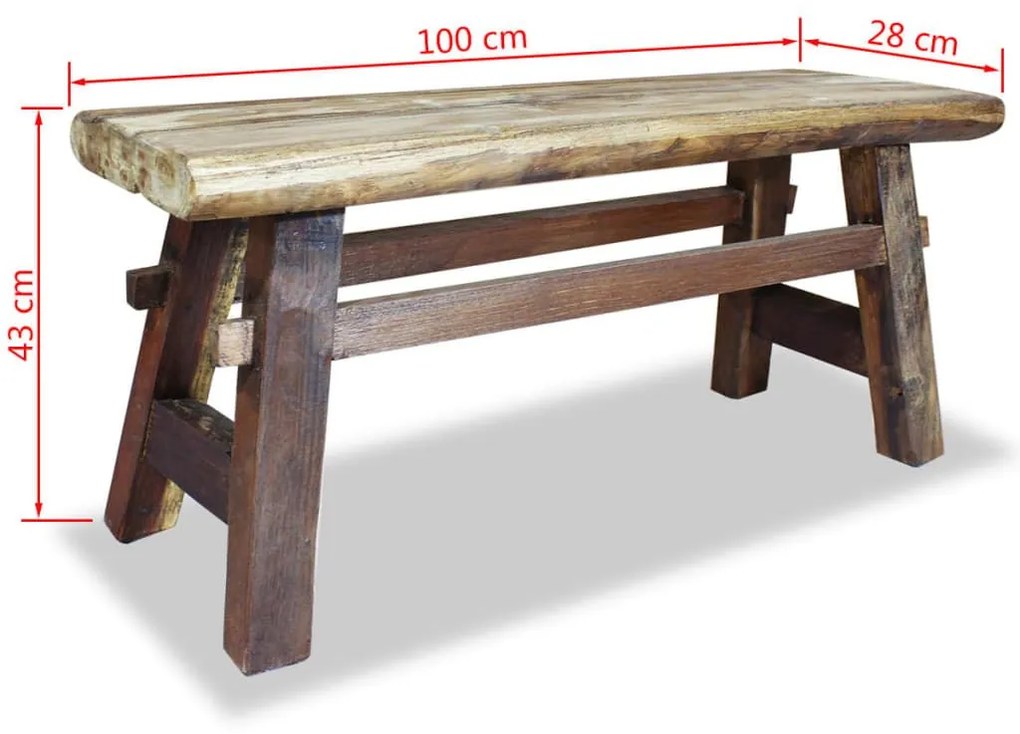 Παγκάκι 100x28x43 εκ. από Μείγμα Ανακυκλωμένων Ξύλων - Καφέ