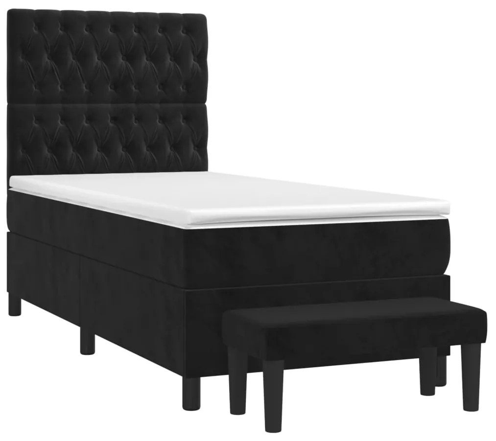 ΚΡΕΒΑΤΙ BOXSPRING ΜΕ ΣΤΡΩΜΑ ΜΑΥΡΟ 90X200 ΕΚ. ΒΕΛΟΥΔΙΝΟ 3138003