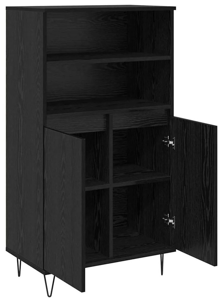 vidaXL Highboard Μαύρο 60 x 36 x 110 εκ. Επεξεργασμένο ξύλο