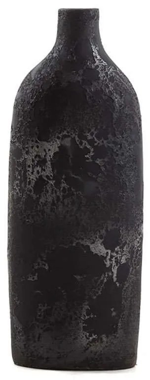 Βάζο Διακοσμητικό Siso Oki 0630019 (18x13x50cm) Black Spot Silver Clay/Tera Soulworks Clay