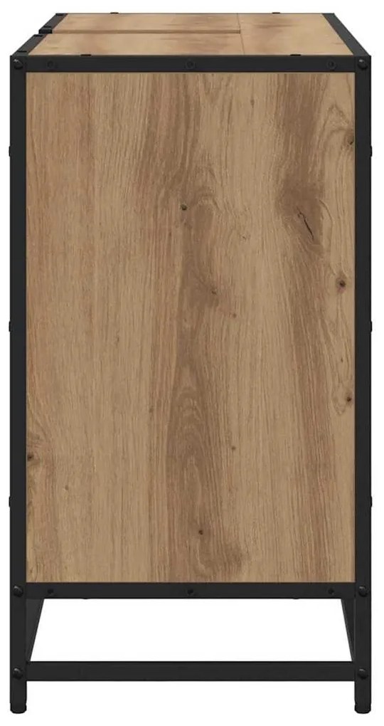 vidaXL Ντουλάπα Νιπτήρα Mπάνιου με ράφι artisan δρυς 80 x 33 x 60 εκ