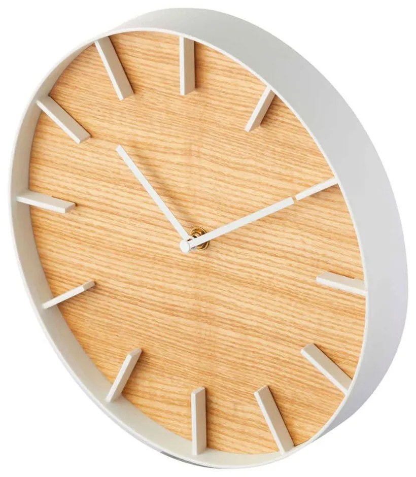 Ρολόι Τοίχου BE LBTYMZK4109 Φ26,5x4,2cm White-Natural Yamazaki Steel,Wood