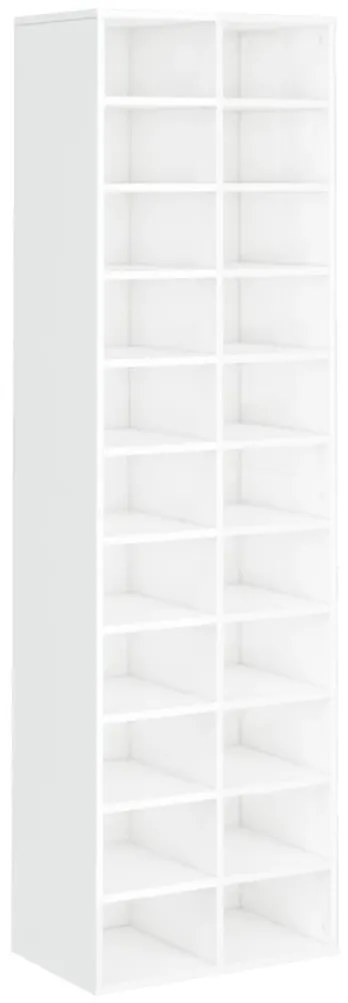 vidaXL Παπουτσοθήκη Γυαλιστερό Λευκό 54 x 34 x 183 εκ. από Επεξ. Ξύλο