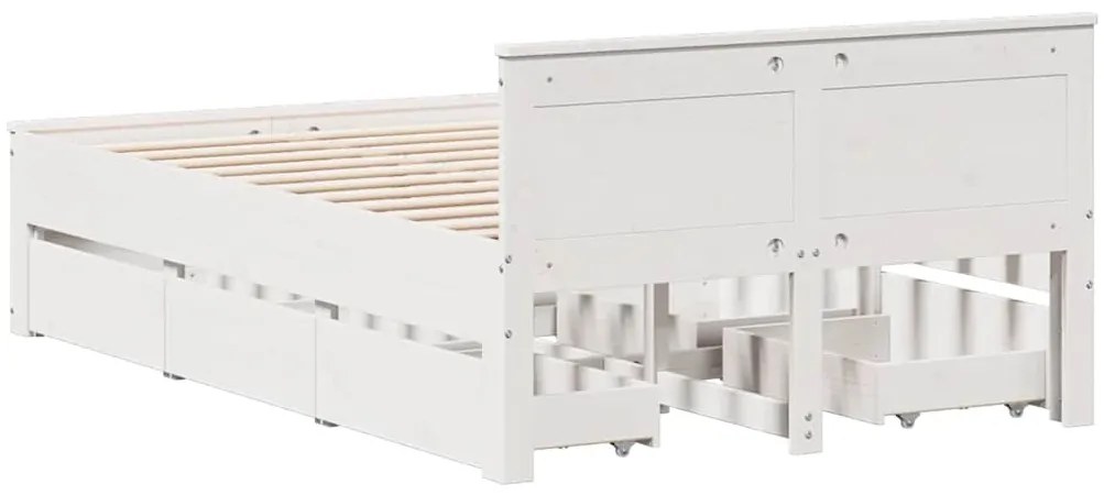 vidaXL Σκελετός Κρεβατιού Χωρίς Στρώμα 135x190 εκ Μασίφ Ξύλο Πεύκου