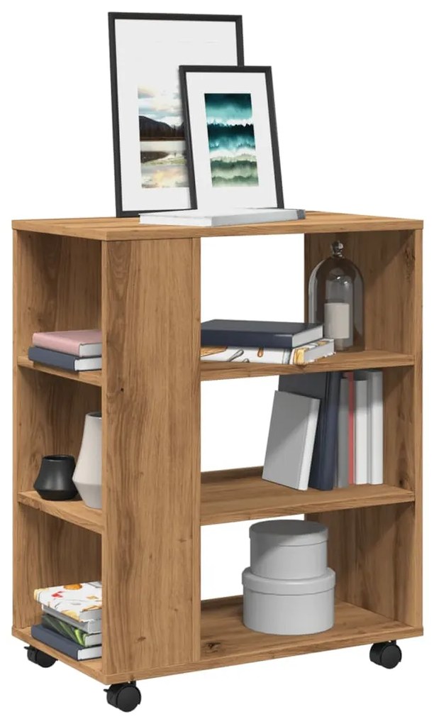 Ντουλάπι Τροχήλατο Αρτισιανή Δρυς 60x35x75 εκ. Επεξεργ. Ξύλο