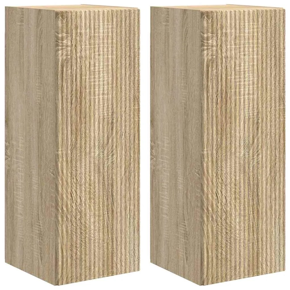 vidaXL Ντουλάπι Τηλεόρασης Τοίχου 2 pcs Σονόμα 30 x 31 x 80 εκ.