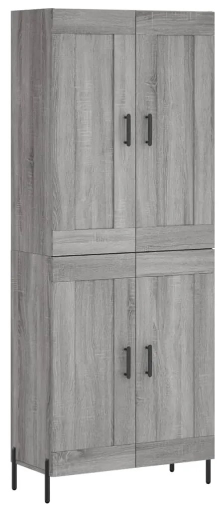 vidaXL Ντουλάπι Γκρι Sonoma 69,5 x 34 x 180 εκ. Επεξεργασμένο Ξύλο