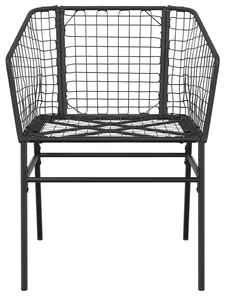 vidaXL Σετ Τραπεζαρίας Κήπου 7 Τεμαχίων Μαύρο Συνθετικό Ρατάν/Γυαλί