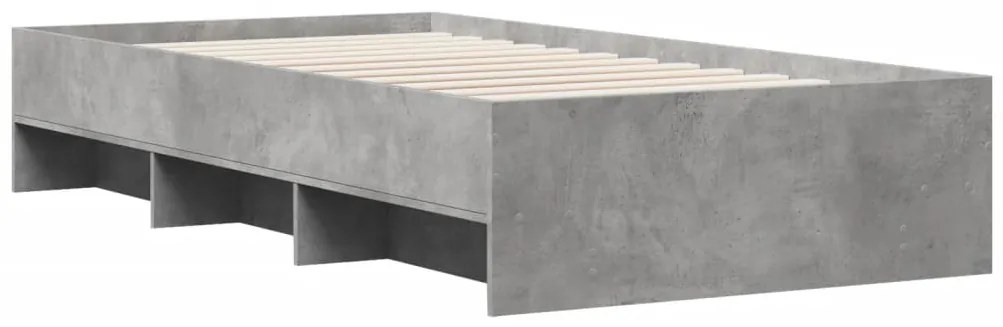 vidaXL Πλαίσιο Κρεβατιού Γκρι Σκυροδέματος 75 x 190 εκ. Επεξεργ. Ξύλο