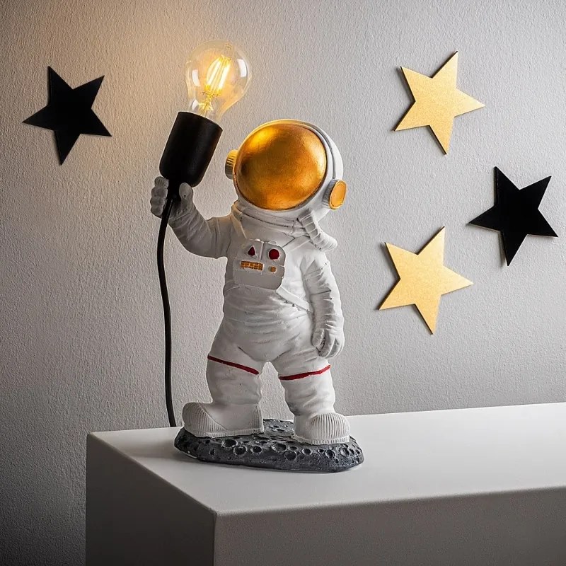 Φωτιστικό επιτραπέζιο Astronaut Megapap E27 πολυεστερικό χρώμα λευκό 20x15x32εκ. - GP052-0166,1