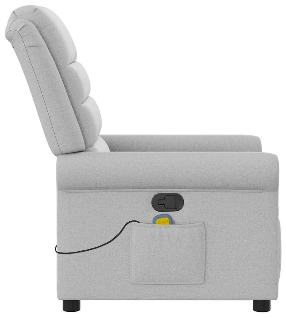 vidaXL καρέκλα ανάκλισης μασάζ Cloud Grey Fabric