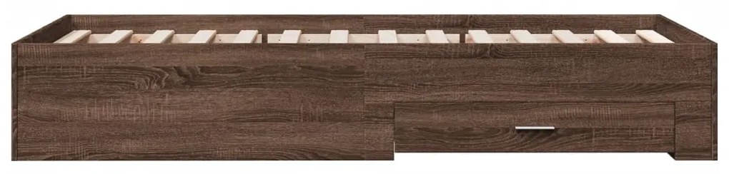vidaXL Πλαίσιο Κρεβατιού με συρτάρια Καφέ δρυς 100x200 εκ. Επεξ. Ξύλο