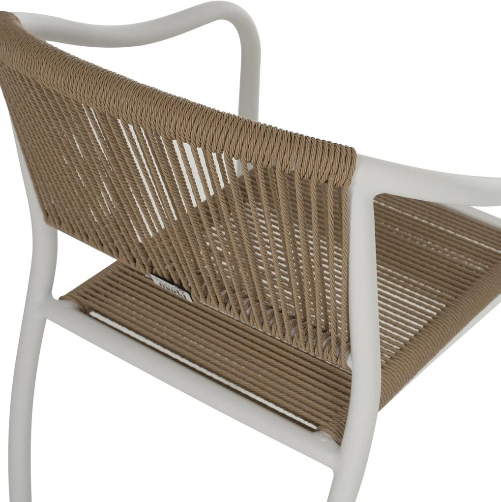 ΠΟΛΥΘΡΟΝΑ ΑΛΟΥΜΙΝΙΟΥ ΛΕΥΚΟ ΜΕ PE RATTAN WICKER  57x63x80Yεκ.