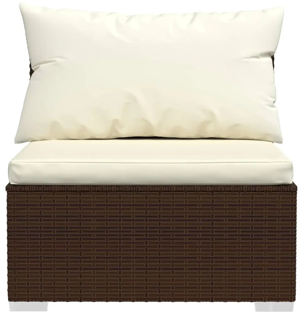 vidaXL Σαλόνι Κήπου Σετ 9 Τεμαχίων Καφέ Συνθετικό Ρατάν με Μαξιλάρια