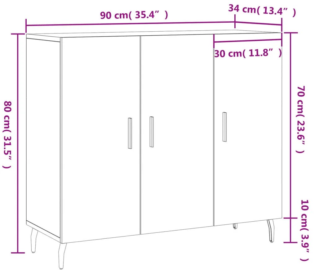 Ντουλάπι Καπνιστή Δρυς 90x34x80 εκ. Επεξεργασμένο Ξύλο - Καφέ