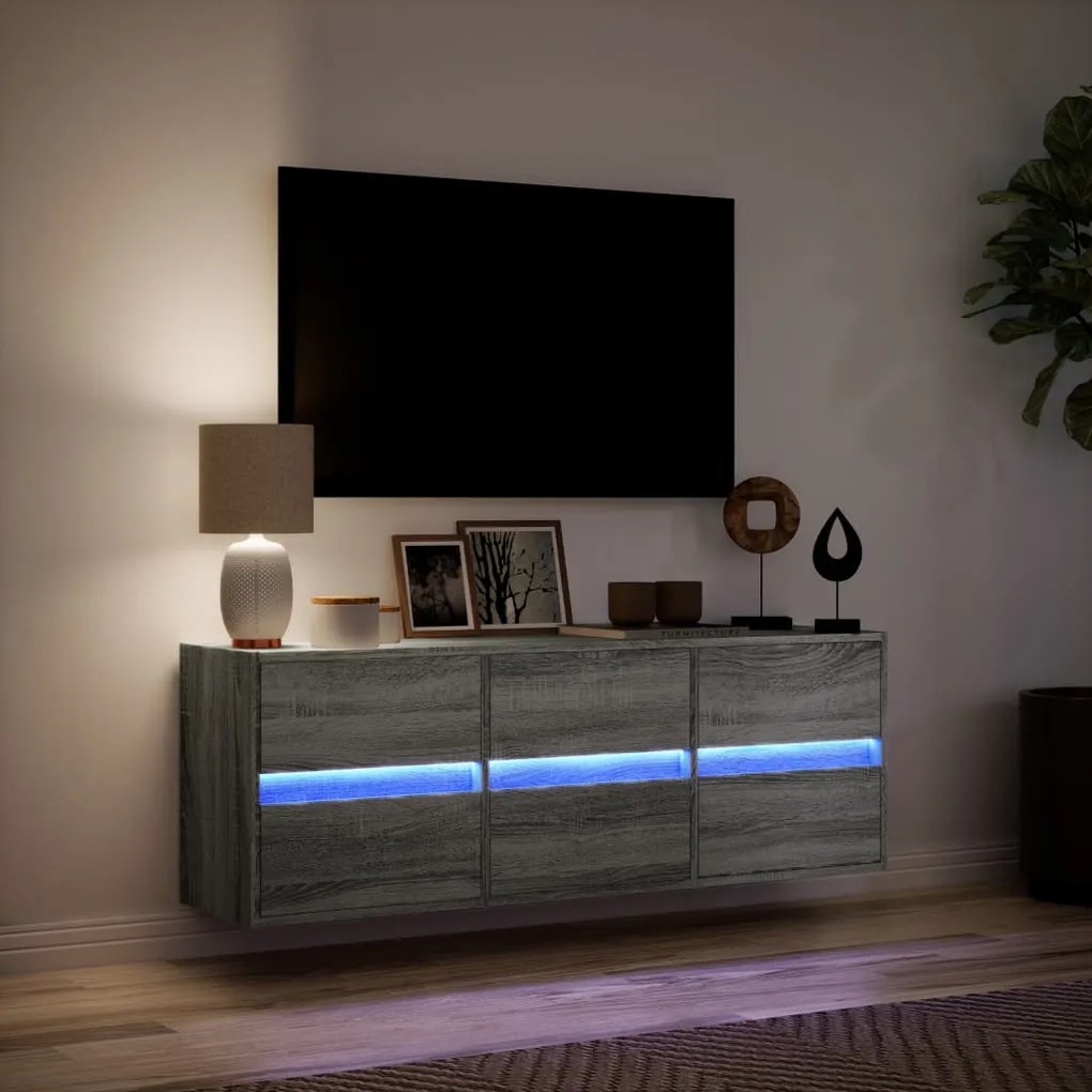 ΈΠΙΠΛΟ ΤΟΙΧΟΥ ΤΗΛΕΟΡΑΣΗΣ ΜΕ LED ΓΚΡΙ SONOMA 130X31X45 ΕΚ. 852304