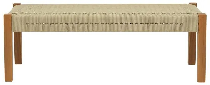 Παγκάκι Uma απο Ξύλο Teak με PE Σχοινί σε Φυσικό 150x45x40εκ. 150x45x40 εκ.