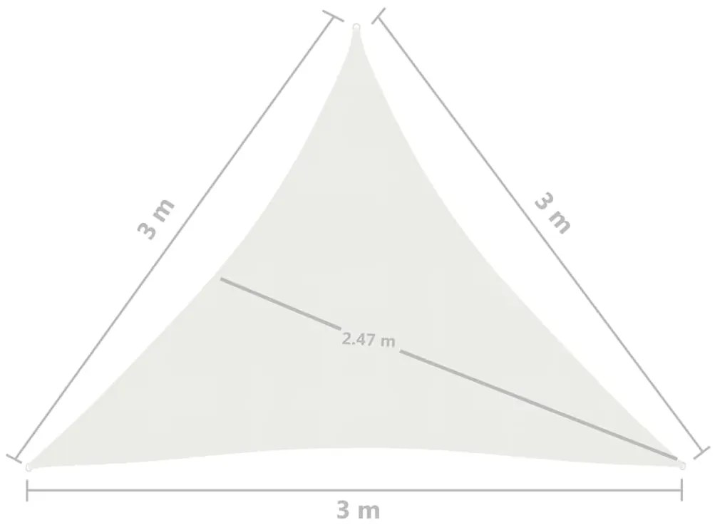 Πανί Σκίασης Λευκό 3 x 3 x 3 μ. από HDPE 160 γρ/μ² - Λευκό