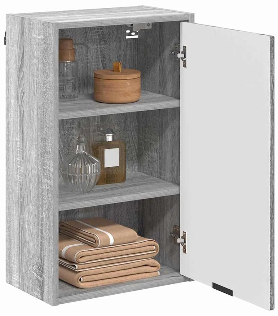 vidaXL Ντουλάπι Μπάνιου Επιτοίχιο Γκρίζο Σονομα 39 x 23,5 x 65 εκ.