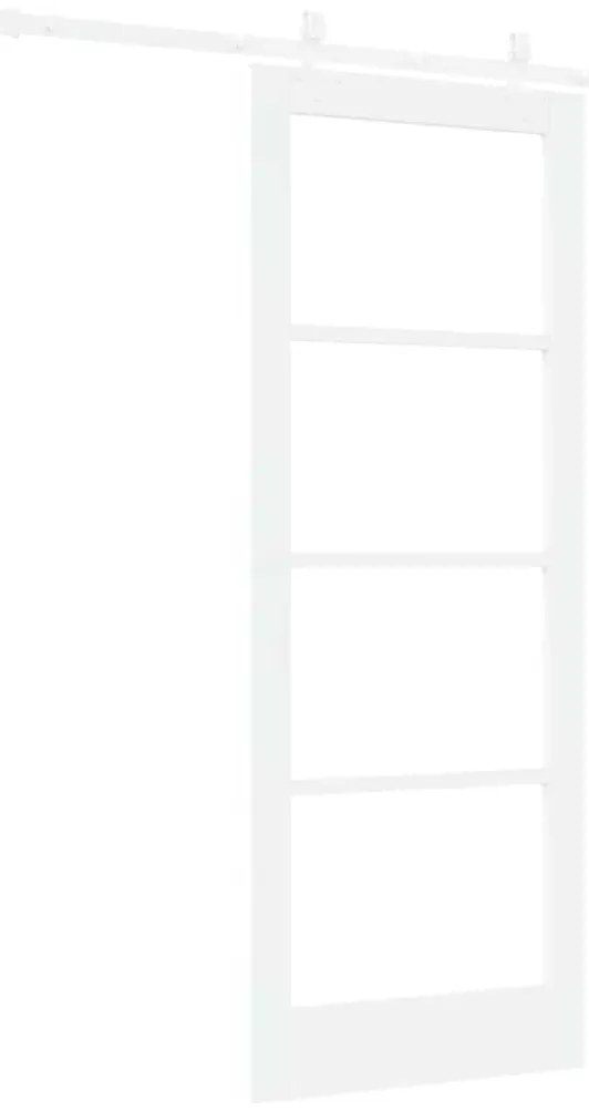 vidaXL Συρόμενη Πόρτα Χειροκίνητος Λευκό 78 x 202 εκ. Ξύλο και μέταλλο