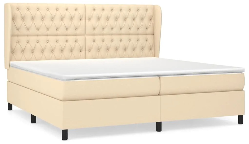 ΚΡΕΒΑΤΙ BOXSPRING ΜΕ ΣΤΡΩΜΑ ΚΡΕΜ 200X200 ΕΚ. ΥΦΑΣΜΑΤΙΝΟ 3128234