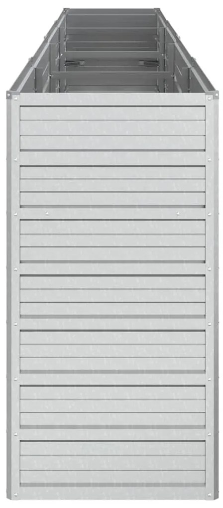 vidaXL Ζαρντινιέρα Υπερυψωμένη Ασημί 320x40x77 εκ. Γαλβανισμ. Χάλυβας