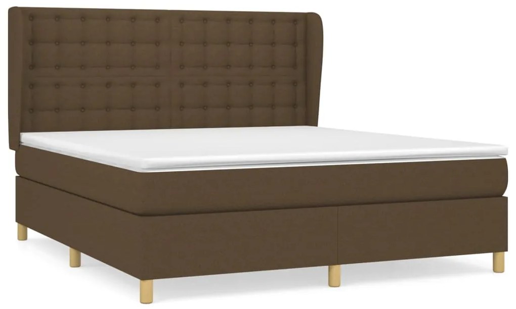 ΚΡΕΒΑΤΙ BOXSPRING ΜΕ ΣΤΡΩΜΑ ΣΚΟΥΡΟ ΚΑΦΕ 180X200 ΕΚ ΥΦΑΣΜΑΤΙΝΟ 3128864