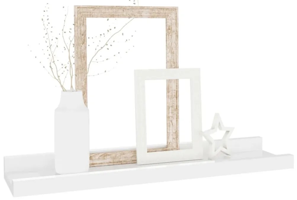 vidaXL Ράφια Τοίχου 4 τεμ. Γυαλιστερό Λευκό 40 x 9 x 3 εκ.