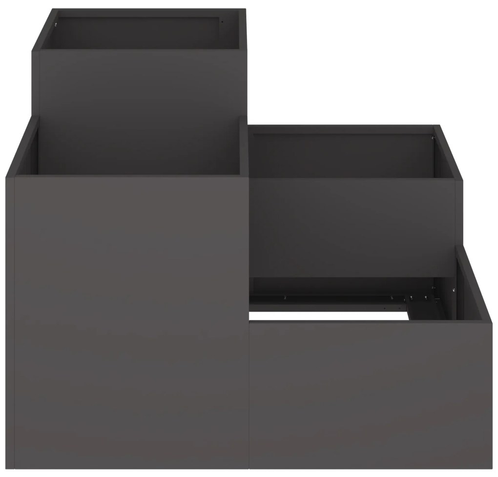 vidaXL Κήπος Γλάστρα 80x80x60 εκ Μαύρο Χάλυβα