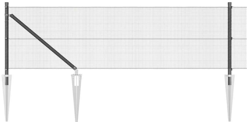 vidaXL Σετ Δοκαριών Σετ 2 Γκρι, Μαύρο Ατσάλι, PVC 25 x 0.5 μ Ανθεκτικό