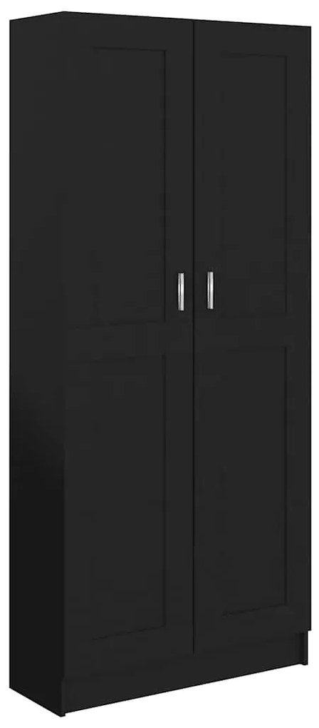 vidaXL Βιβλιοθήκη Μαύρη 82,5 x 30,5 x 185,5 εκ. Επεξ. Ξύλο