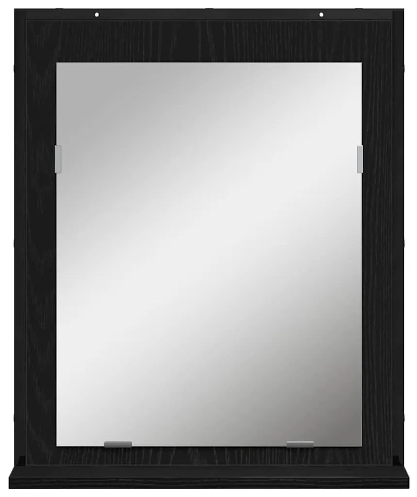vidaXL Καθρέφτης Μπάνιου Μαύρη δρυς 50 x 12 x 60 εκ Επεξεργασμένο ξύλο