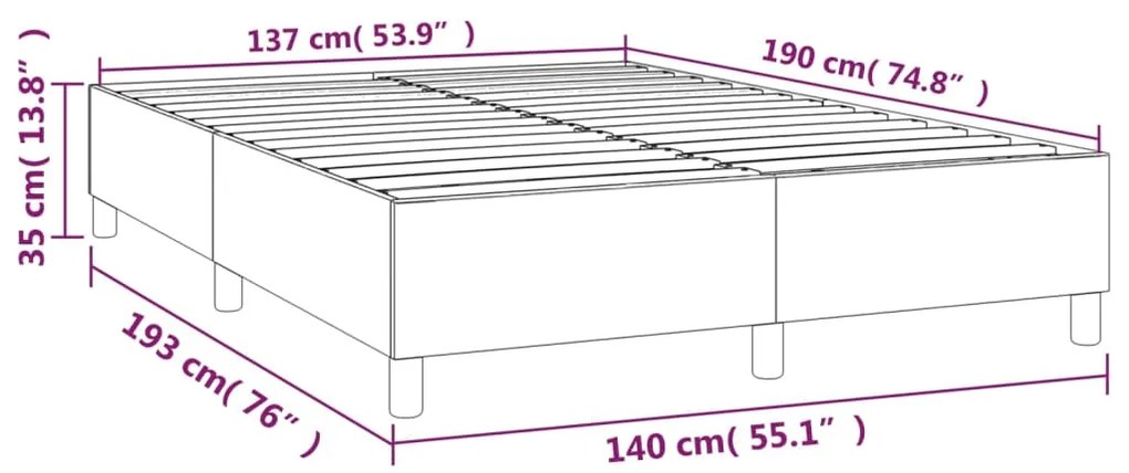 Σκελετός Κρεβατιού Χωρίς Στρώμα Σκ. Γκρι 140x190 εκ. Υφασμάτινο 3120954