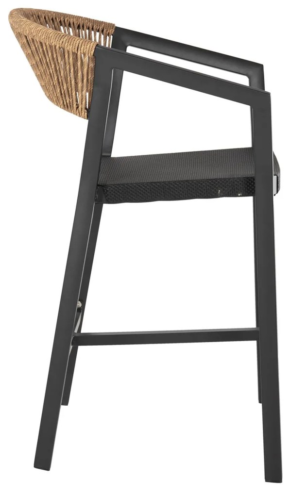 ΣΚΑΜΠΟ ΑΛΟΥΜΙΝΙΟΥ  ΜΕΣΑΙΟΥ ΥΨΟΥΣ RATTAN &amp; TEXTLINE ΜΑΥΡΟ ΜΠΕΖ 55x56,5x99Y 55x56.5x99 εκ.
