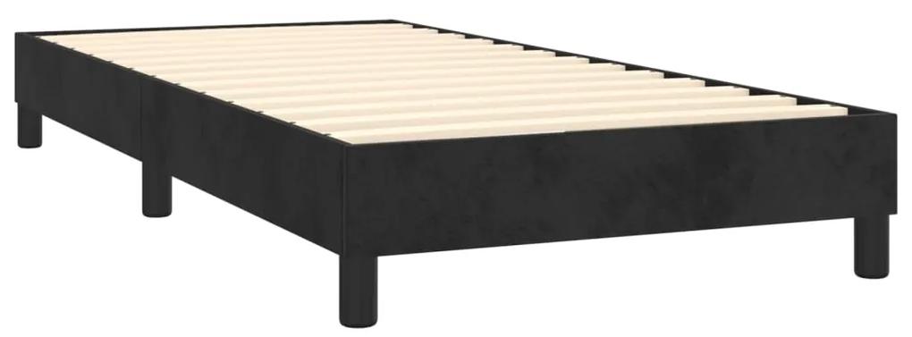 vidaXL Κρεβάτι Boxspring με Στρώμα Μαύρο 80 x 200 εκ. Βελούδινο
