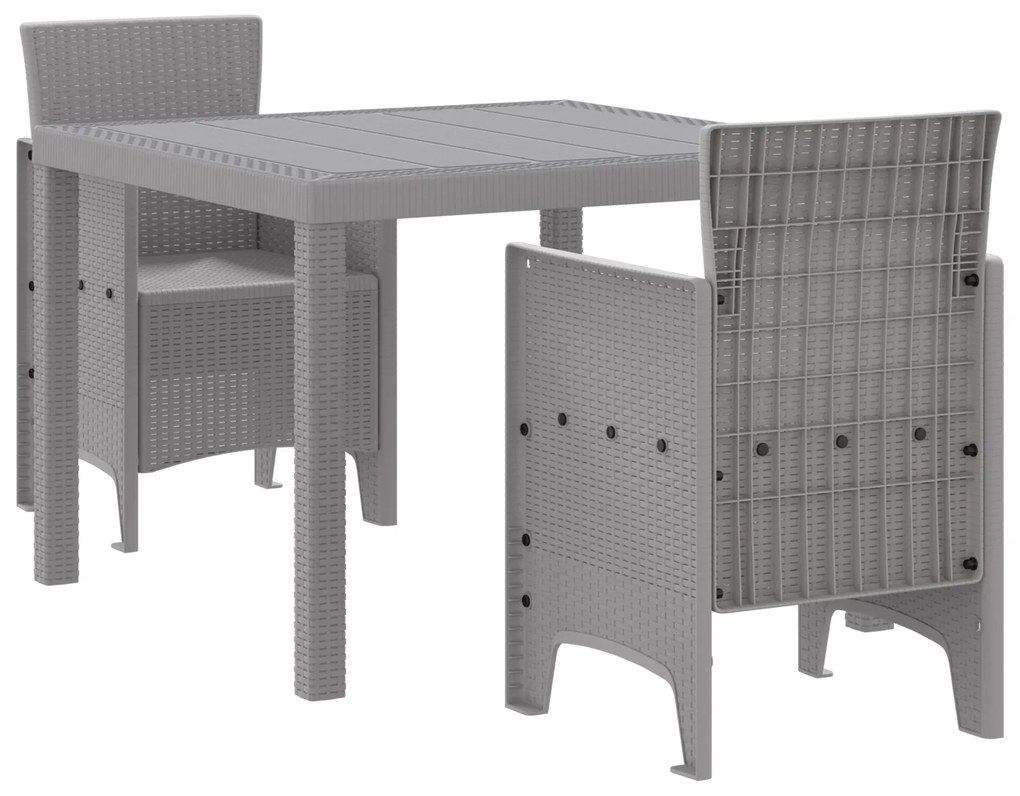 vidaXL Σετ τραπεζαρίας κήπου 3 pcs Ανοιχτό γκρι 100 x 100 x 73 εκ
