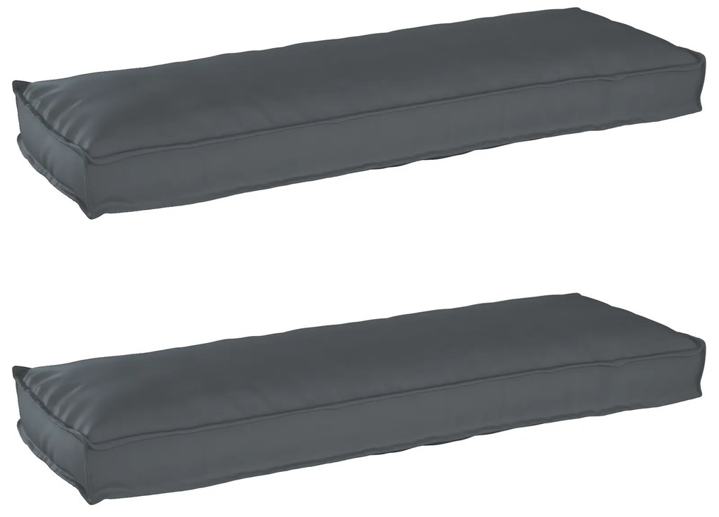 vidaXL Σετ Μαξιλαριών Πάγου 2 pcs Ανθρακί 120 x 40 x 8 εκ