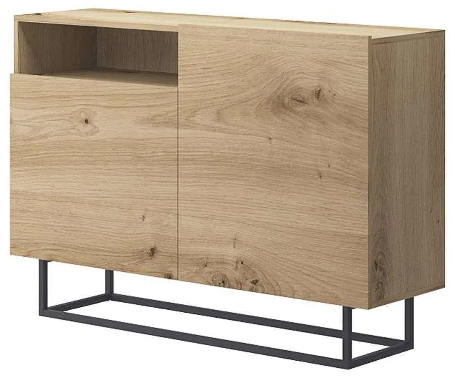 Μπουφές 21113-ENJ-S-ART 120x82x37cm Natural-Black Particle Board, Metal