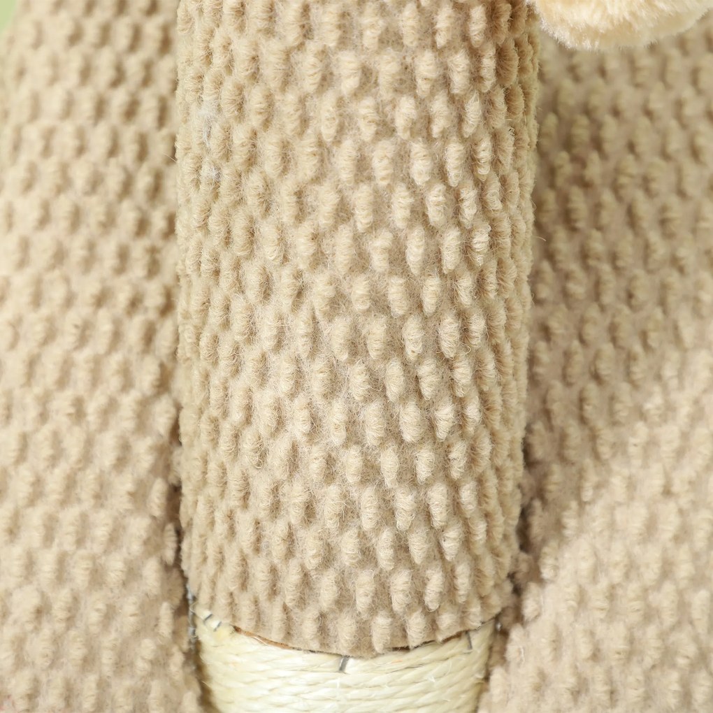 PawHut Δέντρο για γάτες με σανίδα ξυσίματος, μπάλα παιχνιδιού, δομή με ανάγλυφες επιφάνειες/σιζάλ, 54 cm, Ανοιχτό Καφέ