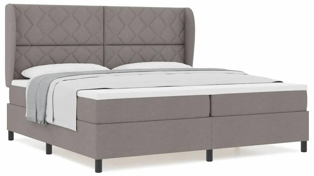 vidaXL Κρεβάτι με ελατήρια με στρώμα Taupe 200 x 200 cm ύφασμα