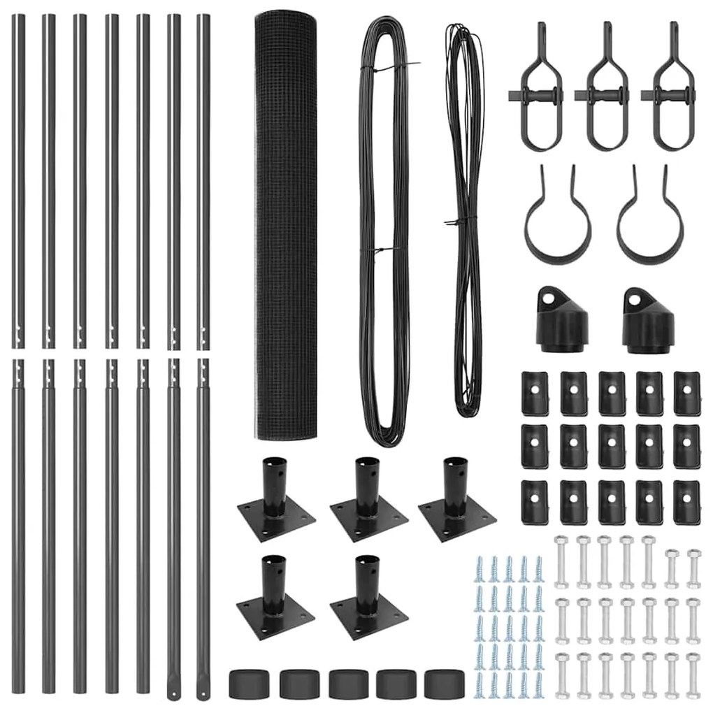 vidaXL Στύλος Περιφράξεων Γκρι 10 x 1,2 μ (διχτυωτό 25 x 25 χιλ.)