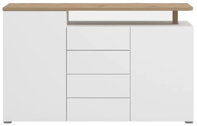 Μπουφές ATERNO 154 3K4F2V Λευκό - Artisan Oak 154x40x94εκ. 154x40x94 εκ.