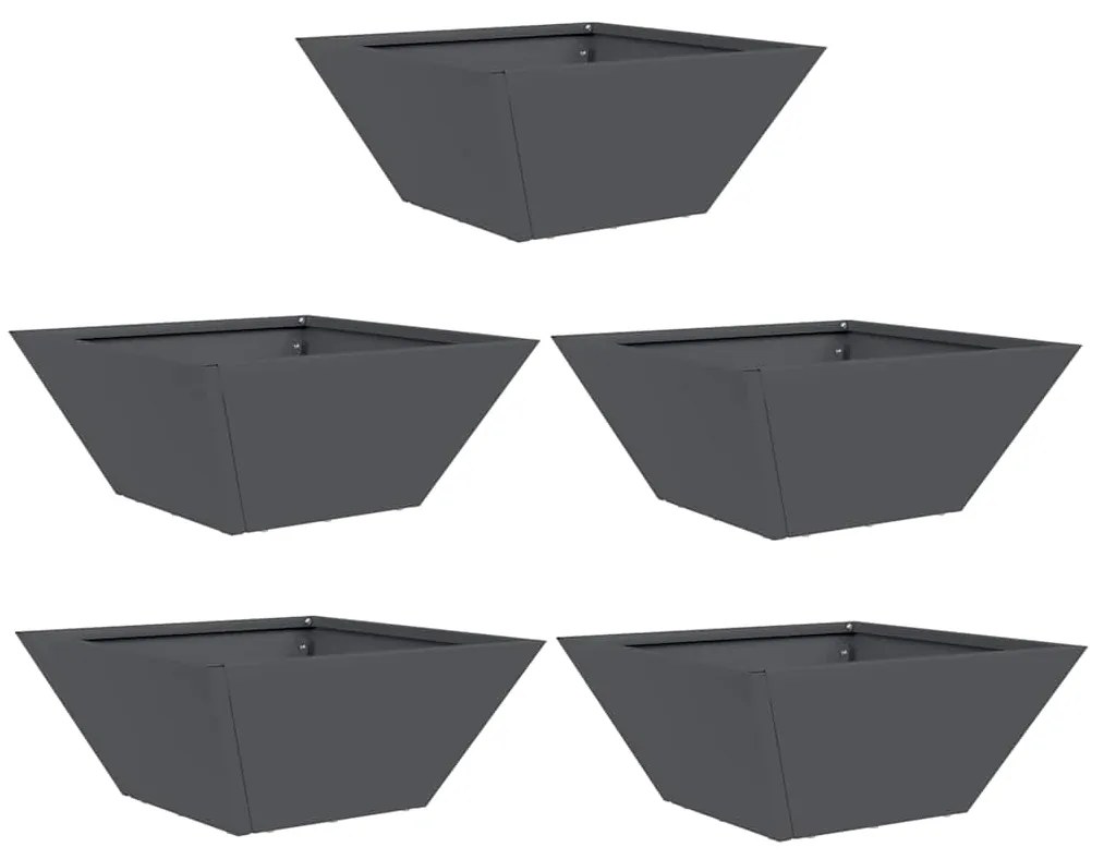 vidaXL Γλάστρα Κήπου 5 pcs Ανθρακί 35 x 35 x 15 εκ.