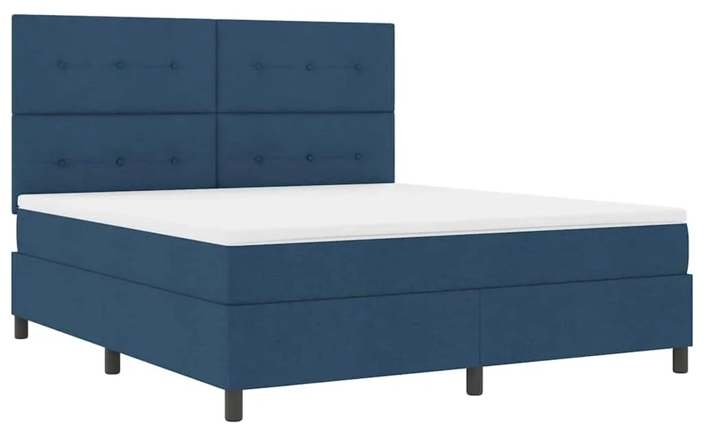 vidaXL Κρεβάτι με ελατήρια με στρώμα Μπλε 180 x 200 cm ύφασμα