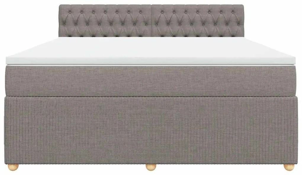 vidaXL Κρεβάτι Boxspring με Στρώμα Taupe 180x200 εκ. Υφασμάτινο